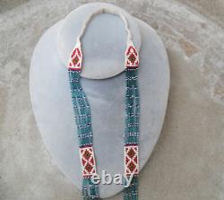 Vintage Native American Athabascan Very Fine Beadwork Necklace Pendant