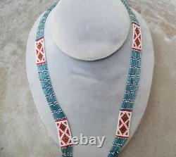 Vintage Native American Athabascan Very Fine Beadwork Necklace Pendant