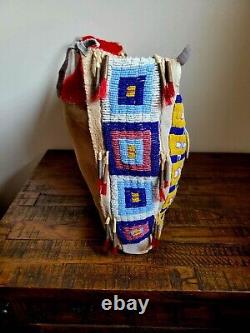 Vintage Native American Beaded Buckskin Possible Bag Very Nice Piece