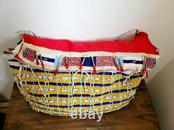 Vintage Native American Beaded Buckskin Possible Bag Very Nice Piece