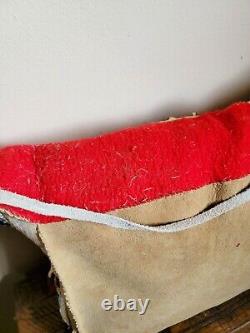 Vintage Native American Beaded Buckskin Possible Bag Very Nice Piece