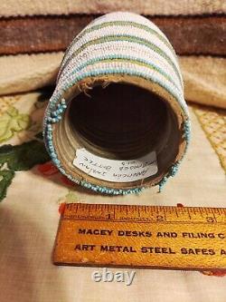 Vintage Native American Beaded Jar