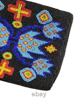 Vintage Native American Colorful Handmade Beaded Purse Bag, Size 9.25 x 6.25
