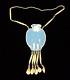 Vintage Native American Eagle Large Beaded Blue And White Necklace