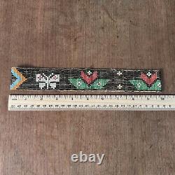 Vintage Native American Hand Beaded Headband Thunderbird Glass Beads WithCard