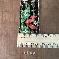 Vintage Native American Hand Beaded Headband Thunderbird Glass Beads WithCard