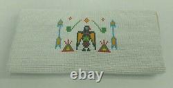 Vintage Native American Indian Beaded White Wallet RARE Old