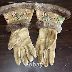 Vintage Native American Ladies Small Beaded Gloves Ophir Alaska