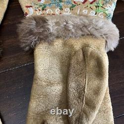 Vintage Native American Ladies Small Beaded Gloves Ophir Alaska