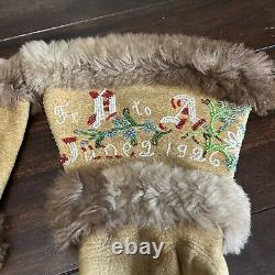 Vintage Native American Ladies Small Beaded Gloves Ophir Alaska