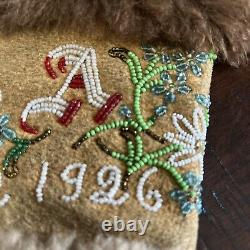 Vintage Native American Ladies Small Beaded Gloves Ophir Alaska