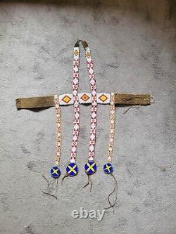 Vintage Native American Sioux Powwow Dance Beaded Regalia Nice Beadwork 34x34