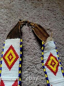 Vintage Native American Sioux Powwow Dance Beaded Regalia Nice Beadwork 34x34
