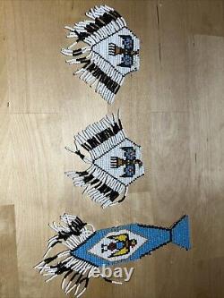 Vintage Native American Style Thunderbird Beadwork