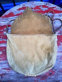 Vintage beaded leather purse handmade Native American buckskin