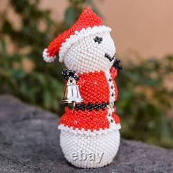 Zuni-Beaded Santa Snowman by Leatrice Cellicion Native American Beadwork